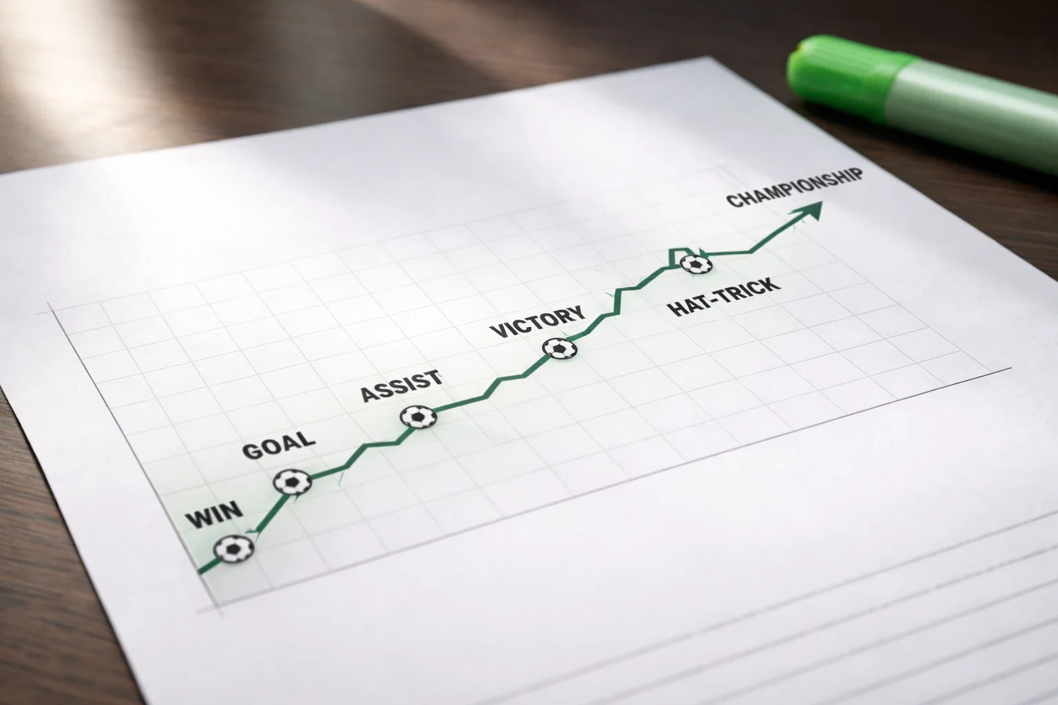 Grafico a linee su un foglio che mostra andamento positivo nel tempo